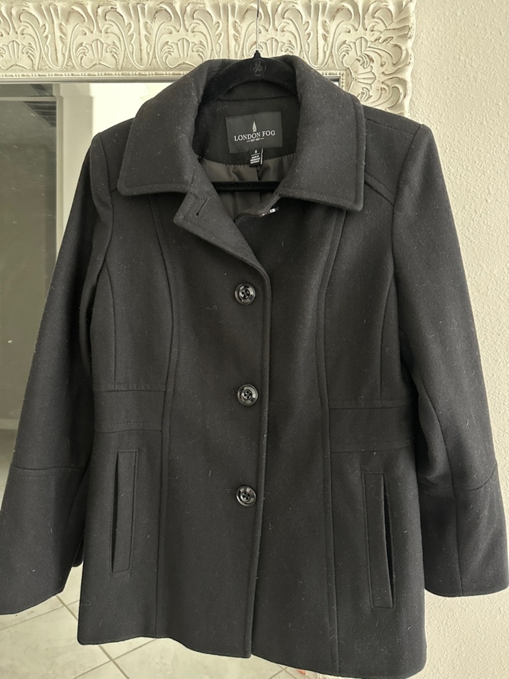 London Fog Black Wool Coat